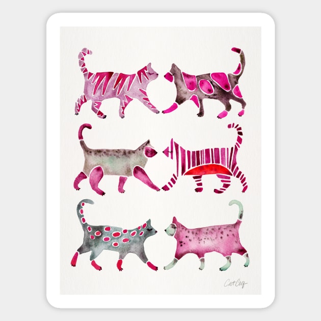 Magenta Cat Collection Sticker by CatCoq